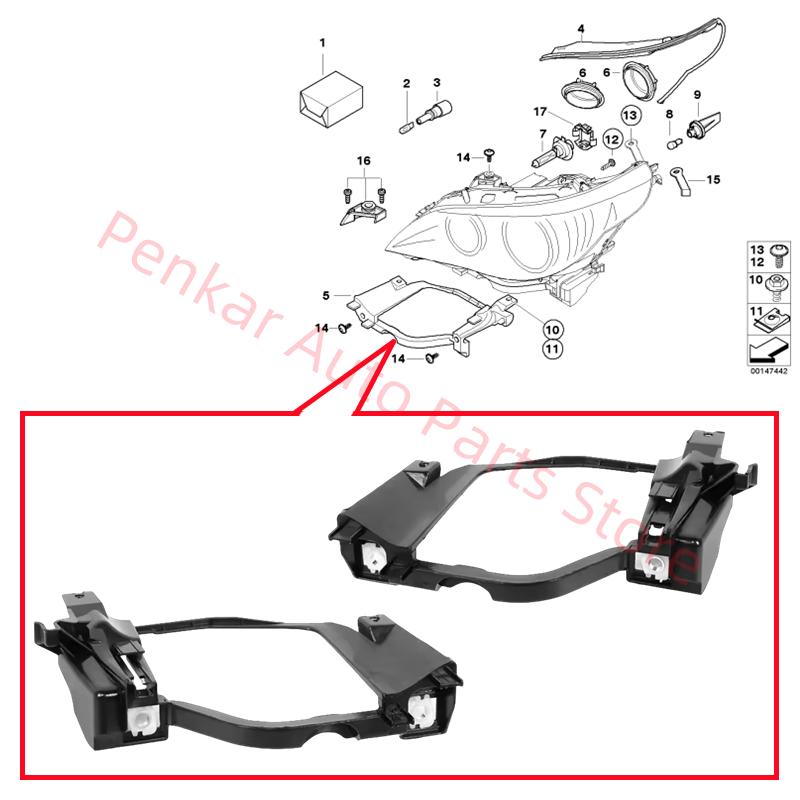 63126936089 63126936090 Headlight Bracket Fit For BMW E60 E61 520 523 525 530 535 540 545 550 M5