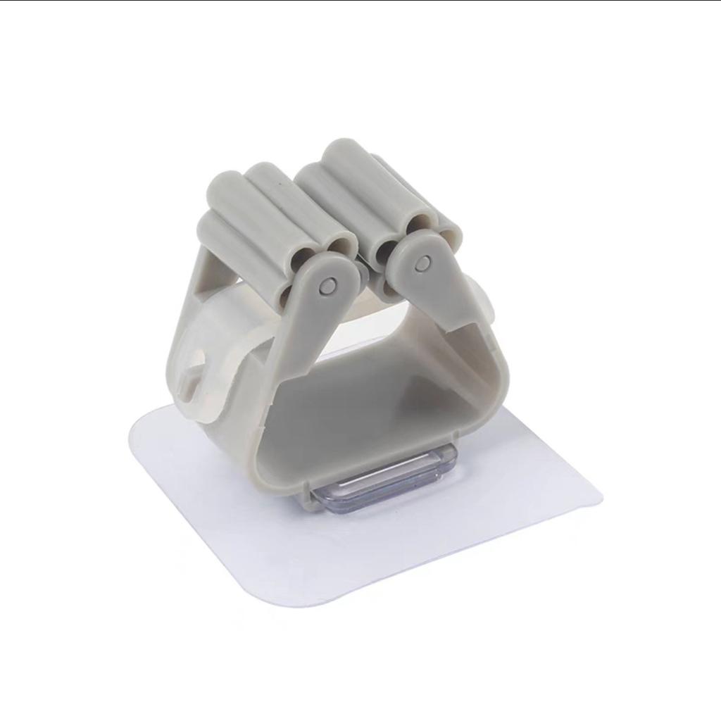 4PCS Mop Hook Without Punching Broom Clamp Holder with Strong Ma Gic and No Trace Wall Hanging Shelf with Adhesive Hook