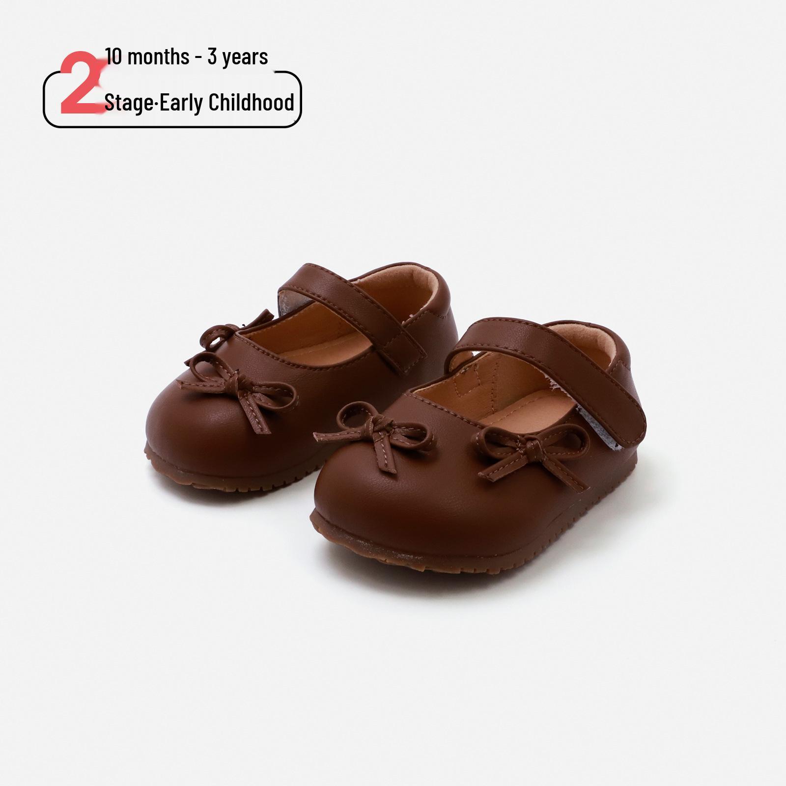 

2026 Spring Baby Girls Bow Pre-Walker Princess Shoes, Soft Sole Toddler Flats Size 16 / 12.5cm inner length