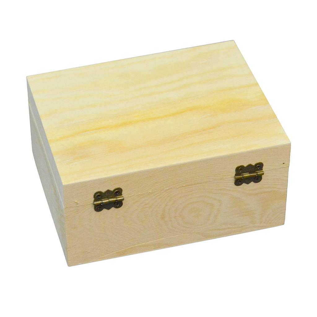 Plain Wooden Jewelry Case with Mirror and Removable Tray Multipurpose Storage Box for Beads Crochet Accessories and DIY Crafts
