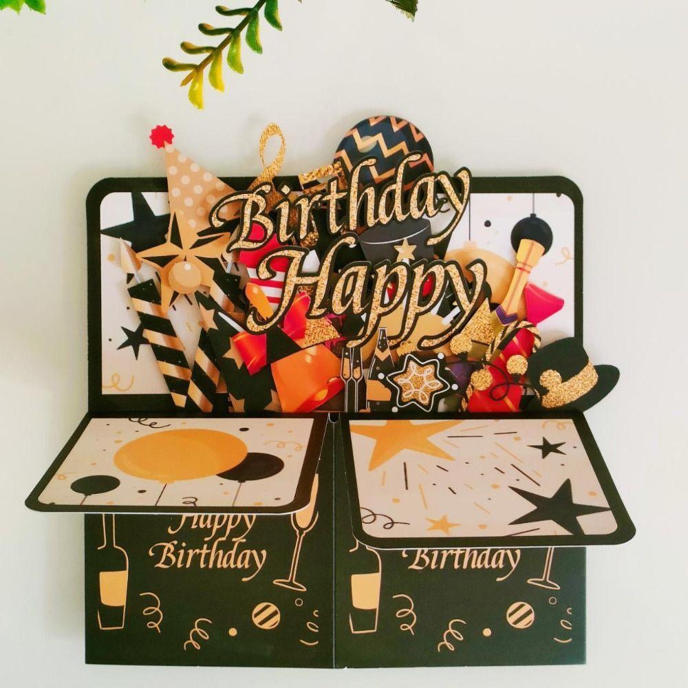 Thank You Cards 3D Pops-up Bouquet Gift Thanksgiving Greeting Cards New Paper Flowers