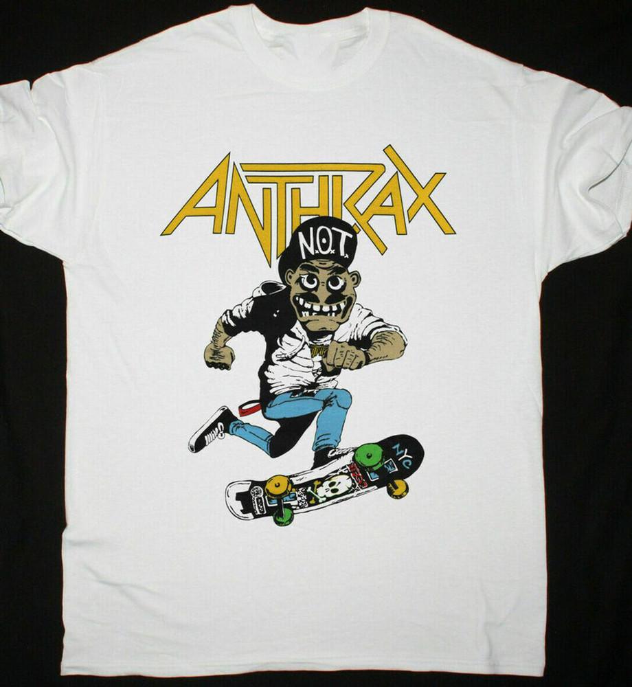 vtg Anthrax Men T-Shirt White Cotton Tee All Size S-5XL Unisex T-Shirt