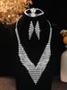 European Style Diamond-Inlaid Evening Necklace & Jewelry Set for Brides