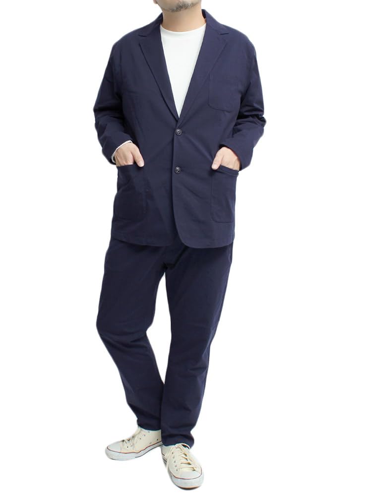One Colors Men's Tailored Jacket, Plus Size, Dry Stretch, Lightweight, 2B Jacket, Size 5L, Navy (67)