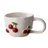 Cartoon Fruit Cup Ceramic Mugs Engraved Cherry Three-dimensional Fruit Cup Mugs Coffee Cups Breakfast Afternoon Tea