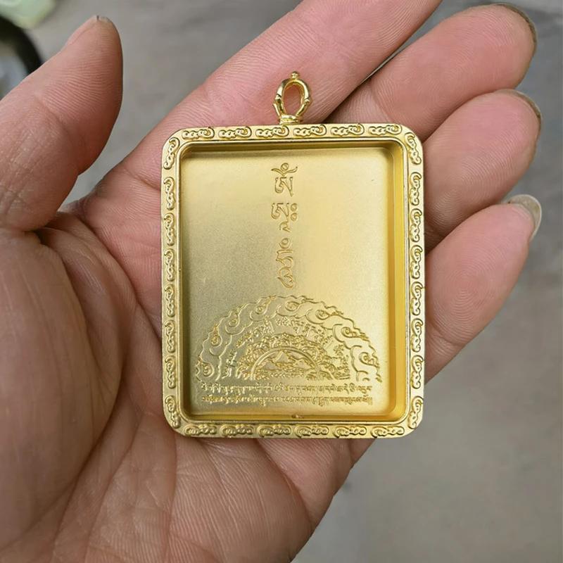 Mini Tangka Box Charms Nepal Boxes Pendant Tibetan Buddha Jin Gangchu Pendants Modern Creative Alloy Charm for Necklace Couple Ornaments Holiday Gift