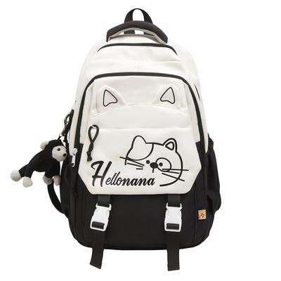 Student Schoolbag Large Capacity High School Student Lightweight Backpack Color Contrast Backpack