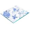 Multifunctional Decorative Kitchen Board with Tempered Floral Pattern 60x52 Cm