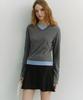 Deonseuteu Essential Petit V-Neck T-Shirt_Udts6A201_Charcoal Gray