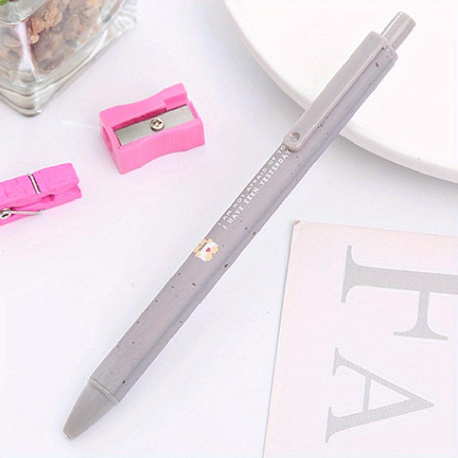 Back to school season 20pcs 0.5mm Cartoon cute Mocha Bear pattern Retractable Neutral Pen, Durable Polka dot pattern Student water Office stationery