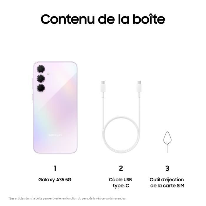 Samsung Galaxy A35 Smartphone 128 Go 5G Lilas
