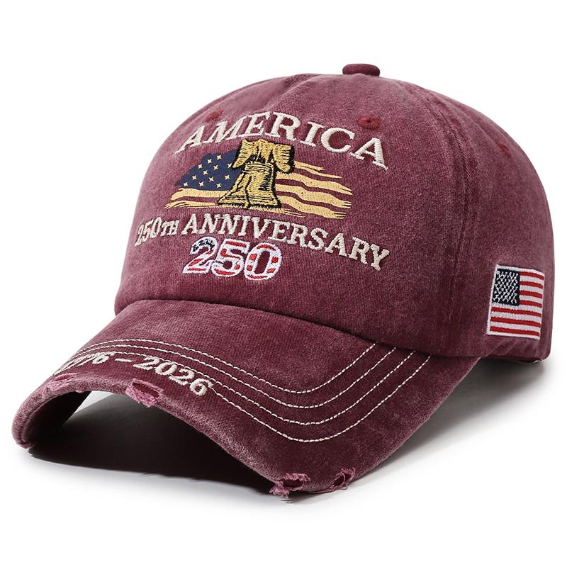 Vintage Unisex USA 250th Anniversary Embroidered Baseball Cap Dad Hat Outdoor Sun Protection Cap