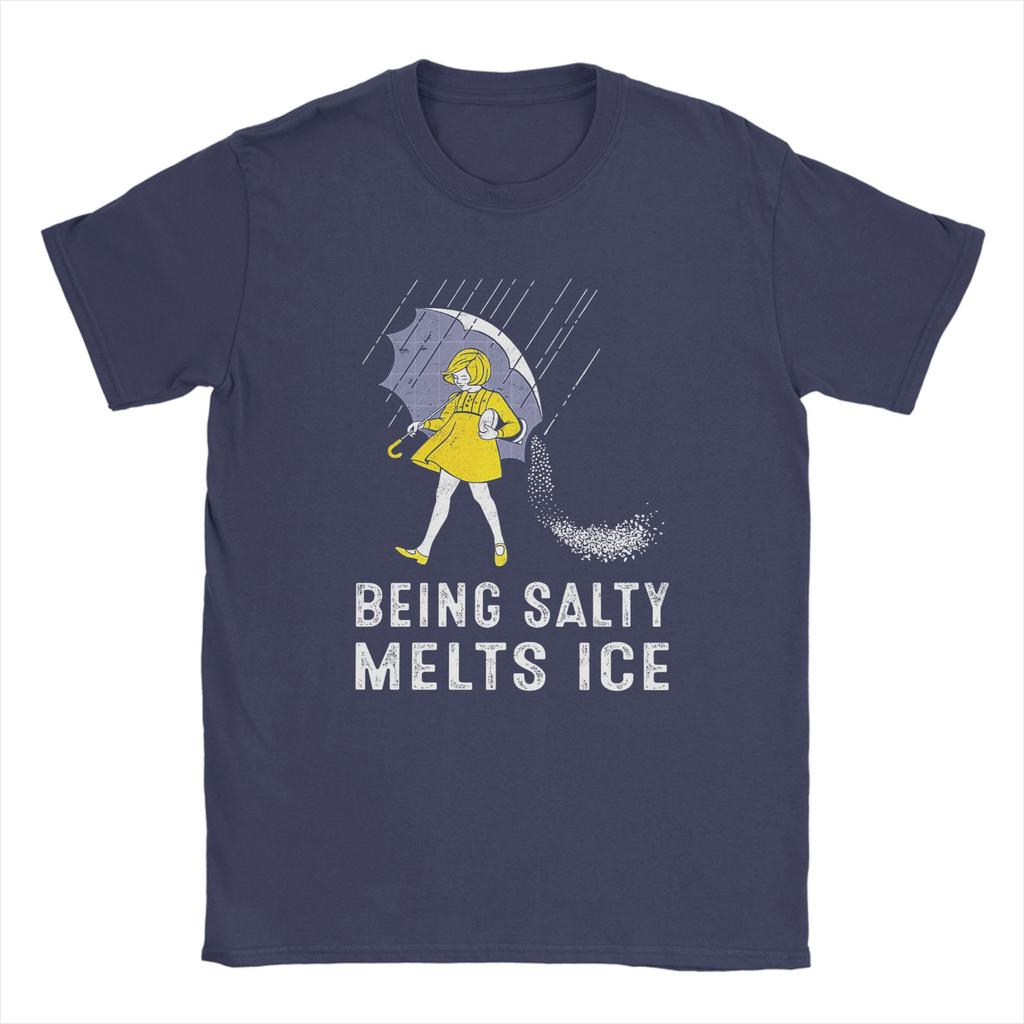 T Shirt Beach Vintage Being Salty Melts Ice Hippie T Shirts 100 Cotton Tee Shirt for Adult Y2K Retro Custom Short Sleeve Tees