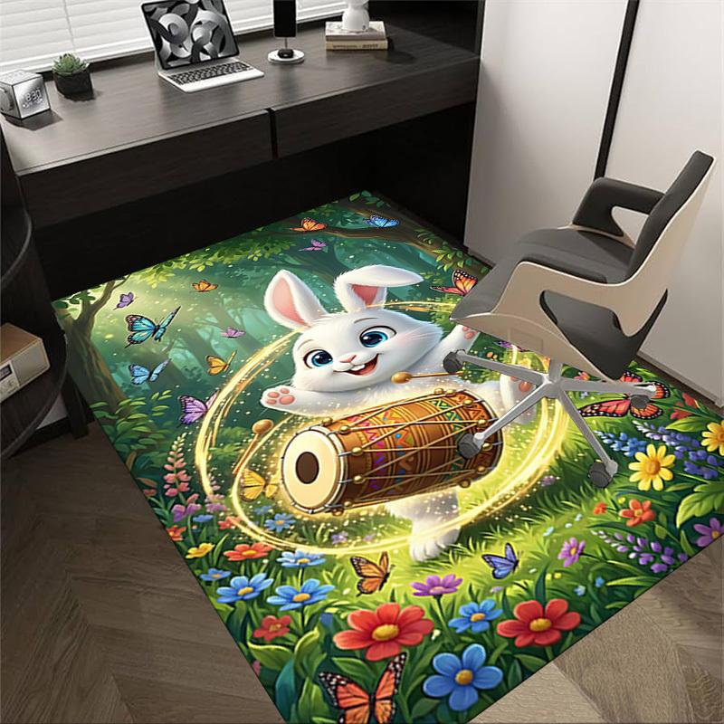 

1PC Bunny Drummer Extra Large Non-Slip Floor carpet, Office, family, bedroom, Studio - Large Area Rug,Longlasting Material-K0391 60cm by 90cm