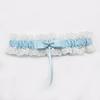 Elegant Blue Bridal Lace Bow Garter