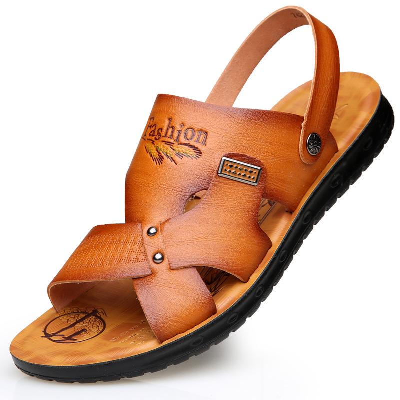 Men's sandals 2025 summer new trend casual beach shoes men's non-slip waterproof dual-purpose slippers