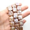 1String, 15×20mm Pink Natural Freshwater Rectangle Pearls 36cm Loose Beads for Handmade Jewelry Craft Supplies, DIY Holiday Gifts