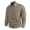 King Billion Original Design Men's Striped Shirt Long Sleeve Cotton Shirts for Men Turn-down Collar Tops England Style Cozy Cardigan Jacket