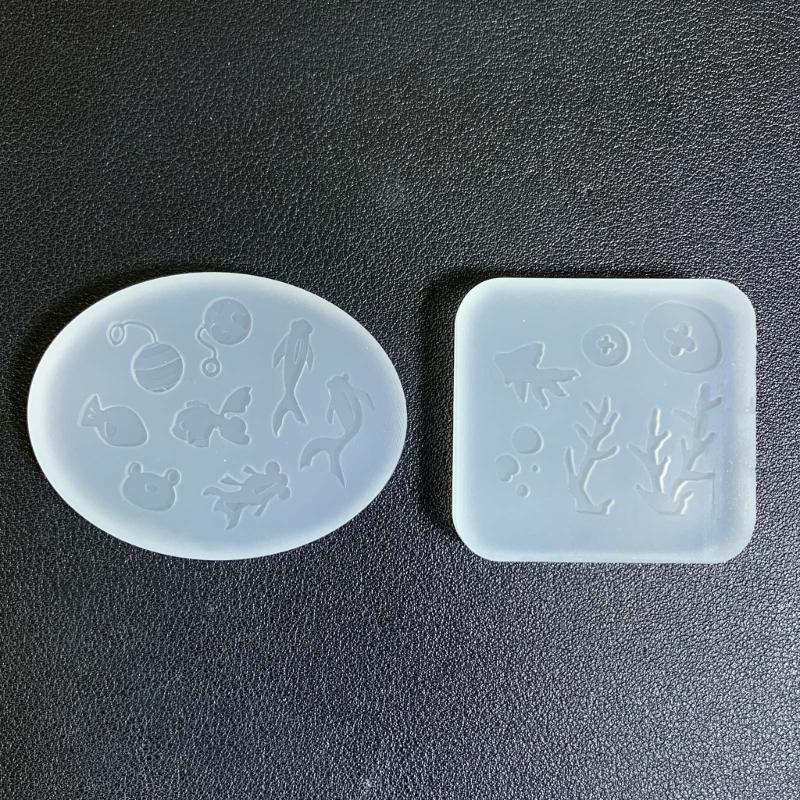 Flexible Silikonform für DIY-Bastelarbeiten Leicht zu reinigen Epoxidharzformen Fisch-/Korallenförmige Schmuckdekorationen Herstellungsform