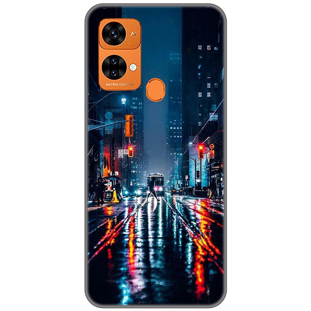for Oukitel C33 Black Case 6.8inch Soft Tpu Cute Cartoon Back Cover on OukitelC33 Full protection bumper Anti-fall shockproof