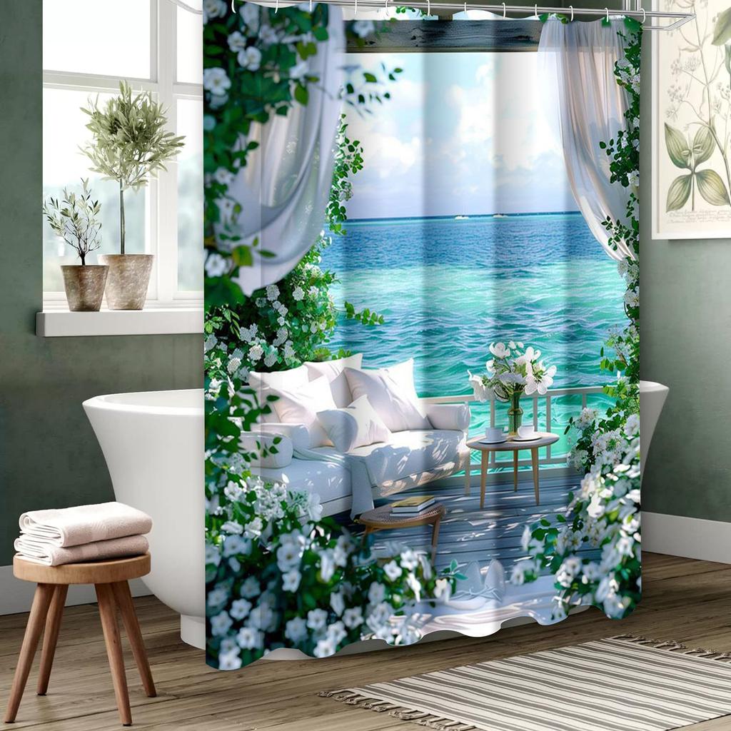 Závěs do koupelny s želvami Sprchový závěs do koupelny Vodotěsný Se 12 háčky Domácí dekorace Doprava zdarma