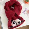 Sweet Cashmere Knitted Scarf Colorful Winter Neck Warmer Panda Cartoon Embroidery Scarf  Daily