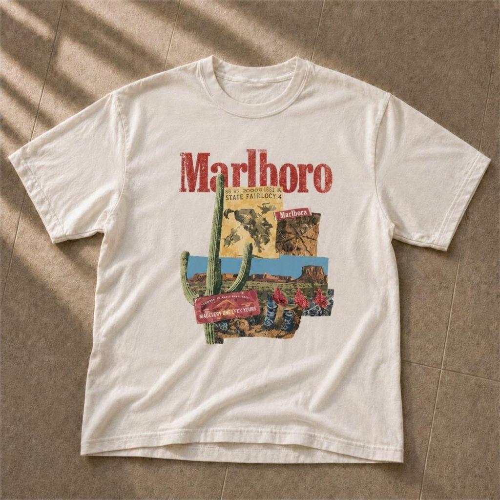 M@rlb0r0 Desert Collage Graphic Tee White Unisex