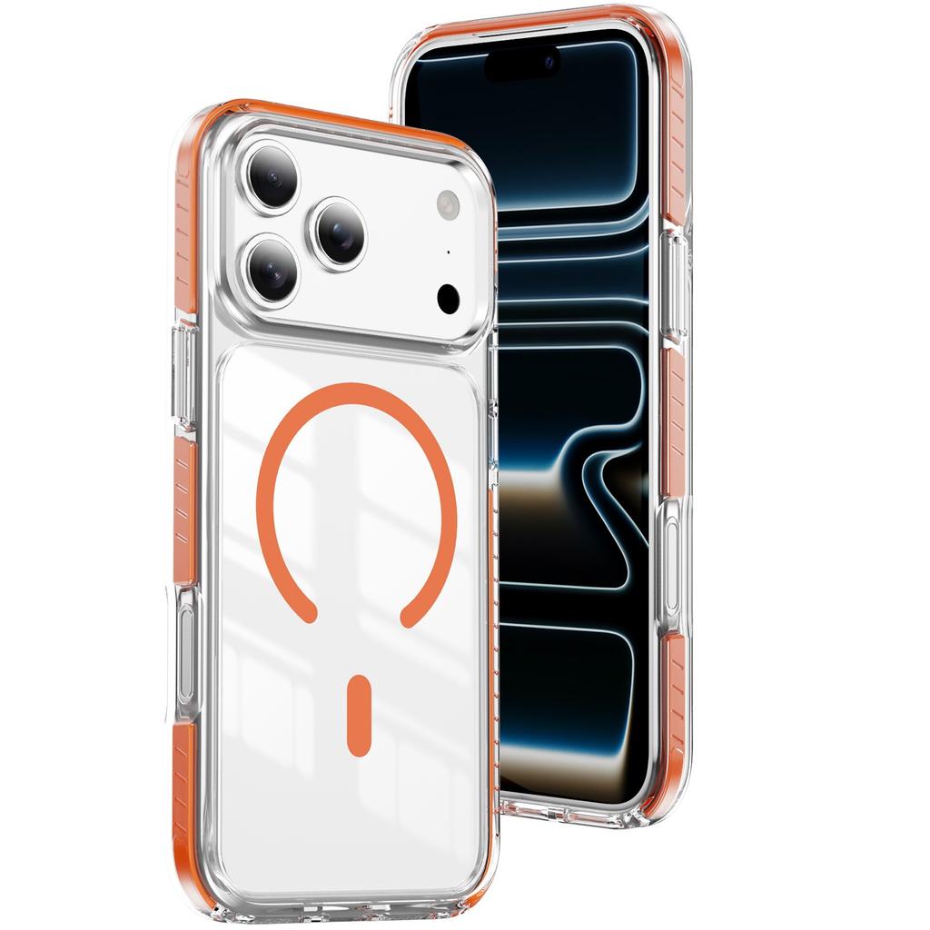 Compatible with iPhone 18 Pro Max Magnetic Phone Case, Dual-color Transparent iPhone 17 Drop-resistant and Non-yellowing Soft Case