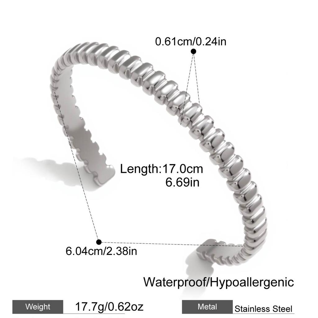 Yori Fashion Smooth Minimalist Open Bracelet Bangle Stainless Steel Rust Proof Office Ladies Chic Jewelry New Gift