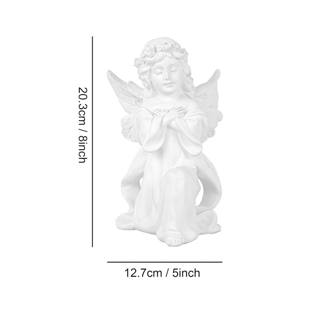 Dekorative Engelsfigur Statue Prunkstück (Kunstharz, 20,3 cm x 12,7 cm) für Home Office Tisch für Familie und Freunde