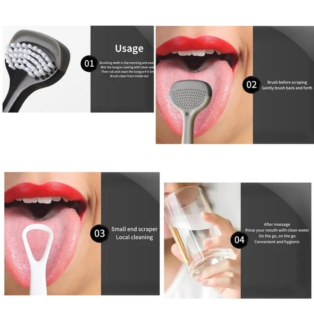 Silicone Tongue Scraper Brush Oral Cleaning Brush New Oral Cleaner Tools for Daily Use And Travel