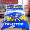 Juego de funda nórdica de 3 piezas (1 funda de edredón + 2 fundas de almohada, sin núcleo), Juego de Ropa de Cama con Patrón de Huggy Wuggy y Nombre Personalizado, Regalo de Decoración para Dormitorio del Hogar