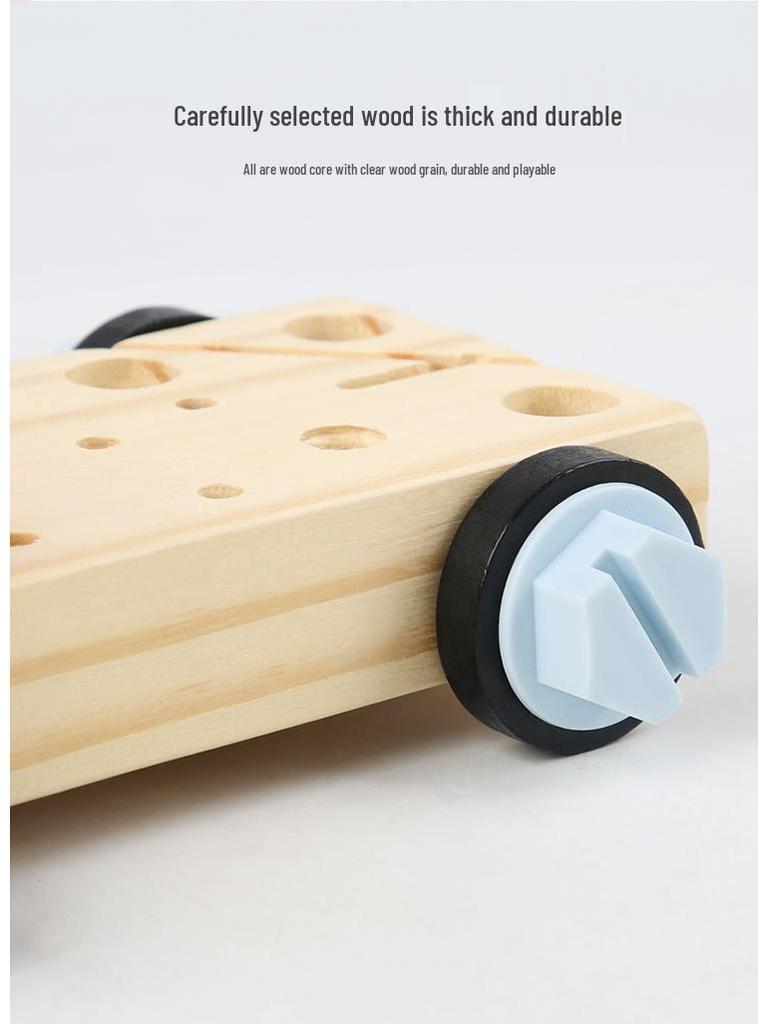 Kids' Wooden Tool Cart for Assembly and Repair