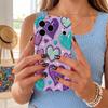 Glitter Purple Blue Heart Wavy Edge Phone Case For iPhone 17 16 15 14 13 12 11 8 7 Plus Pro Max Sparkle Love Soft Cover