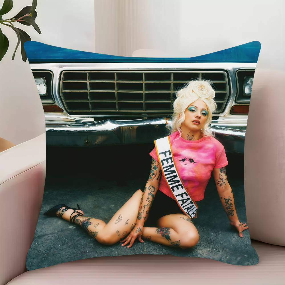 M-Mon Laferte FEMME FATALE Pillow Case Decor Protective Covers Comfortable soft for Sofa Living Room Home office 12x12Inch
