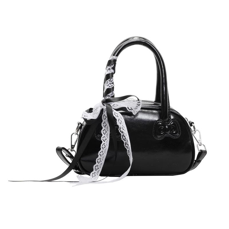 Sweet bow portable small bag women's new fashion commuter bowling bag summer versatile messenger bag