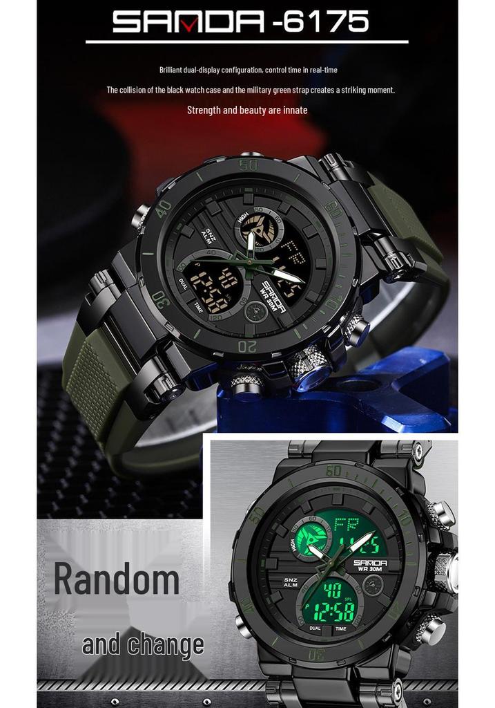SANDA Men's Waterproof Sporty Digital Watch - Trendy, Cool, and Multifunctional for Teenagers and Students