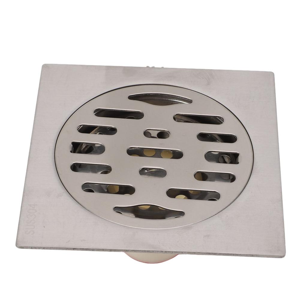 Floor Drain Odor Proof Square Stainless Steel 11CM Anti Clogging Magnetic Suction Core Shower Floor