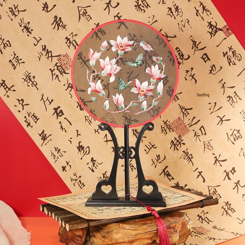 Double-Sided Embroidered Round Fan - Suzhou Embroidery Hanfu Dance Fan