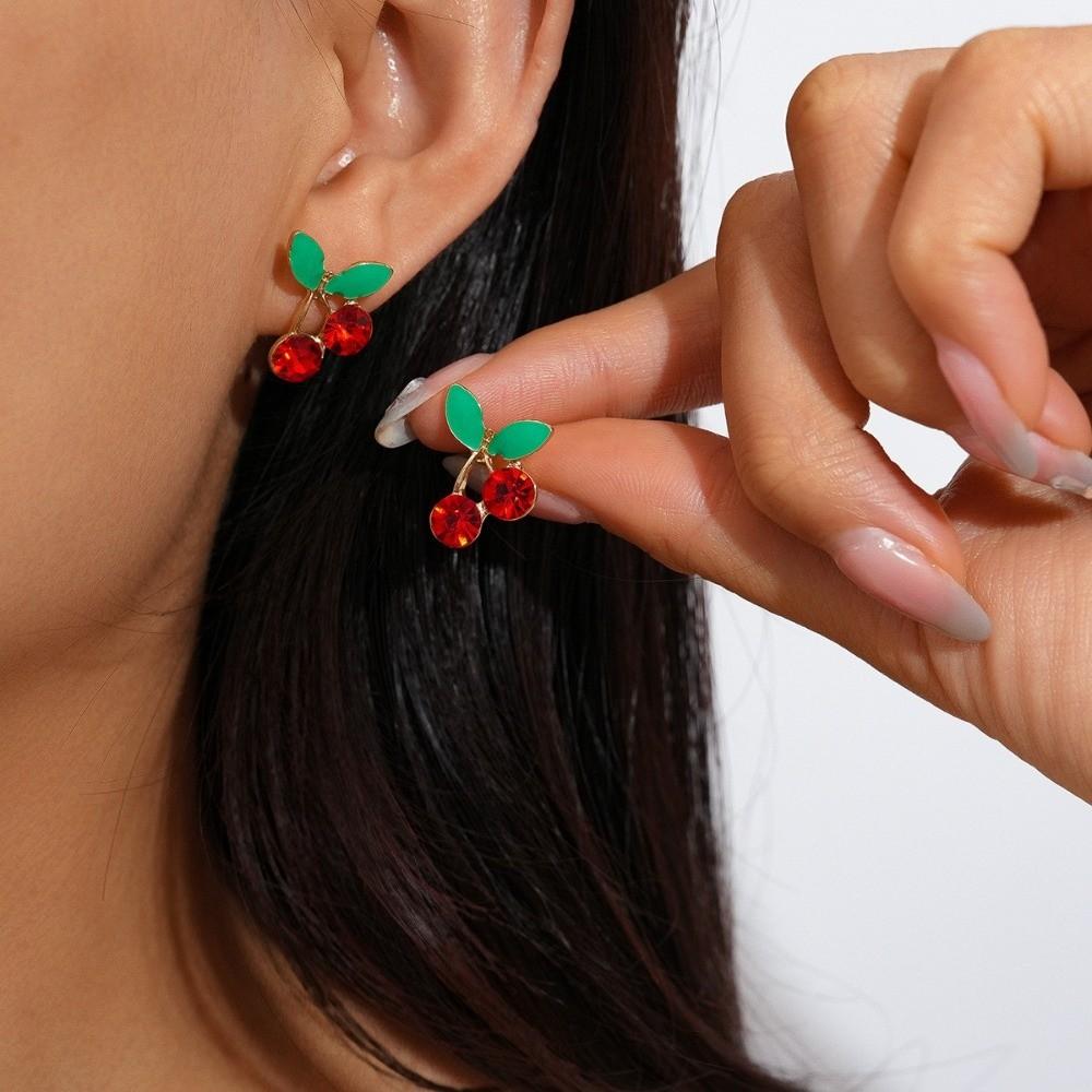 Orange Cherry Fruits Studs Earrings Strawberry Lemon Small Fruits Ear Stud  Women