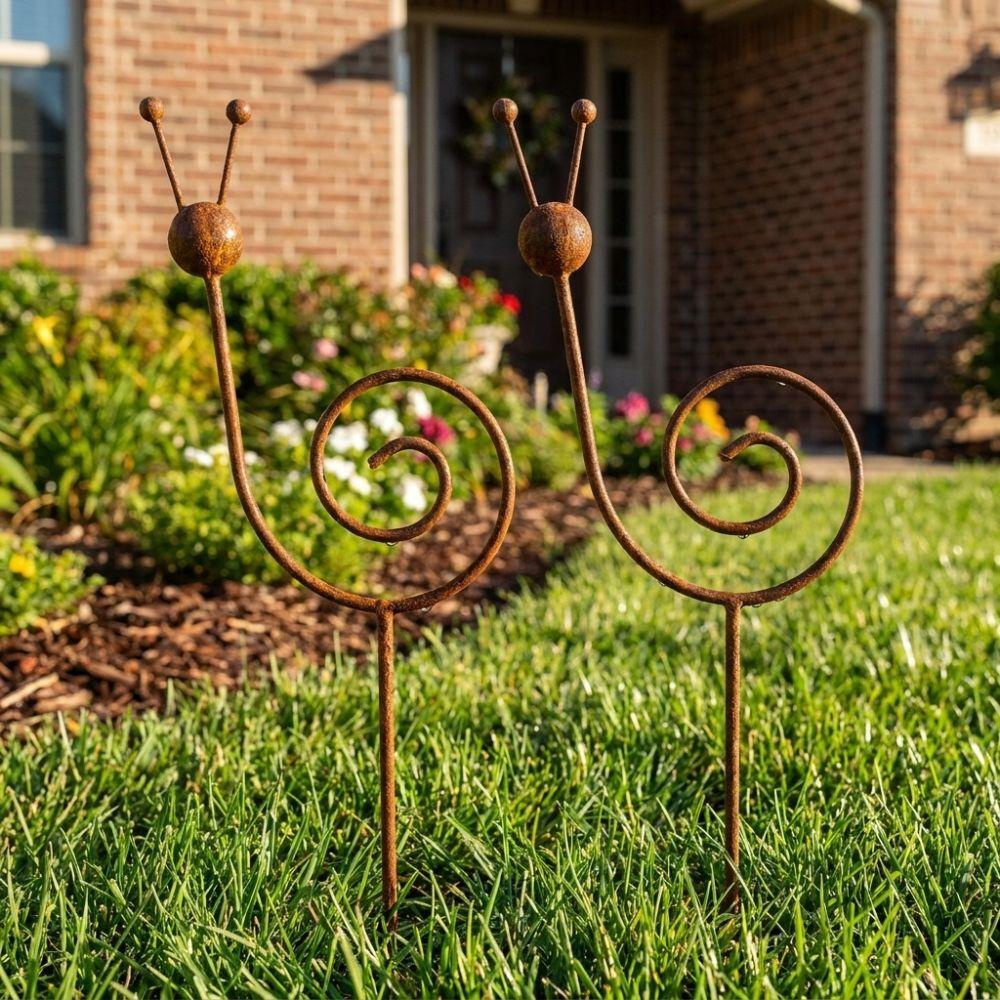 Rostfester Schneckenförmiger Gartenkunst Wetterfester Pflanzen-Schnecken-Pfahl Terrasse Veranda