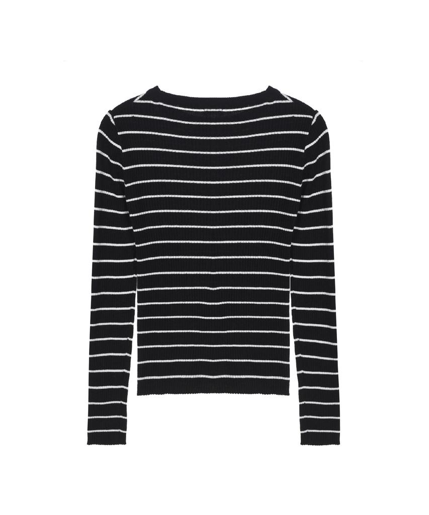 Nigaennikol Minimal Stripe Slim Ls Knit_2 Color
