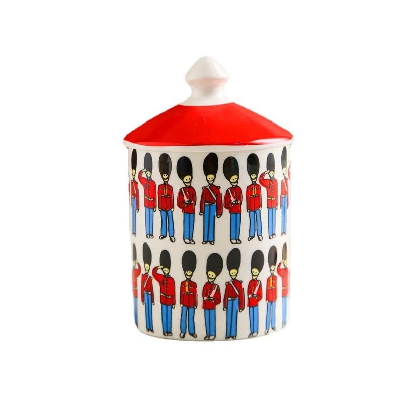 Color Building Storage Jar Candy Box Art Ceramic Decorative Jar with Lid Storage Jar Home Storage Ornaments Home Decorations