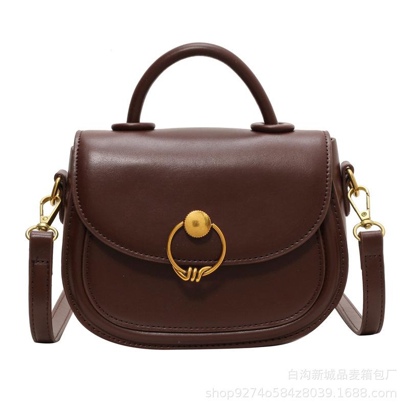 Fashion Retro Portable Small Bag Women's Bag 2025 New Trendy Shoulder Bag Trendy Shoulder Crossbody Saddle Bag