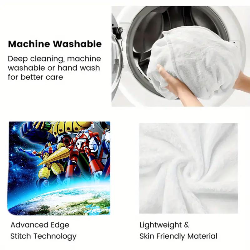 Mazinger Z 2D Flat Pattern Flannel Blanket High quality All Seasons Warmth and Comfort Perfect for Christmas Gifts.MMT0918296
