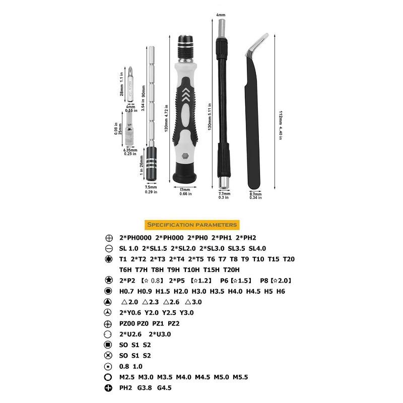 1PACK/115 in 1 Strong Magnetic Screwdriver Tool Set Mobile Phone Repair and Disassembly Tool Household Multifunctional Manual, Screw Batch Set