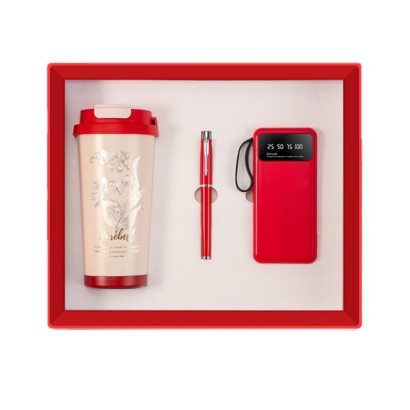 Elegant 3-in-1 Gift Set: Insulated Bottle, Power Bank & Pen
