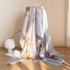 Silk Scarf Women Mulberry Shawl Gift Mom Fashionable Wrap Elegant Floral Design