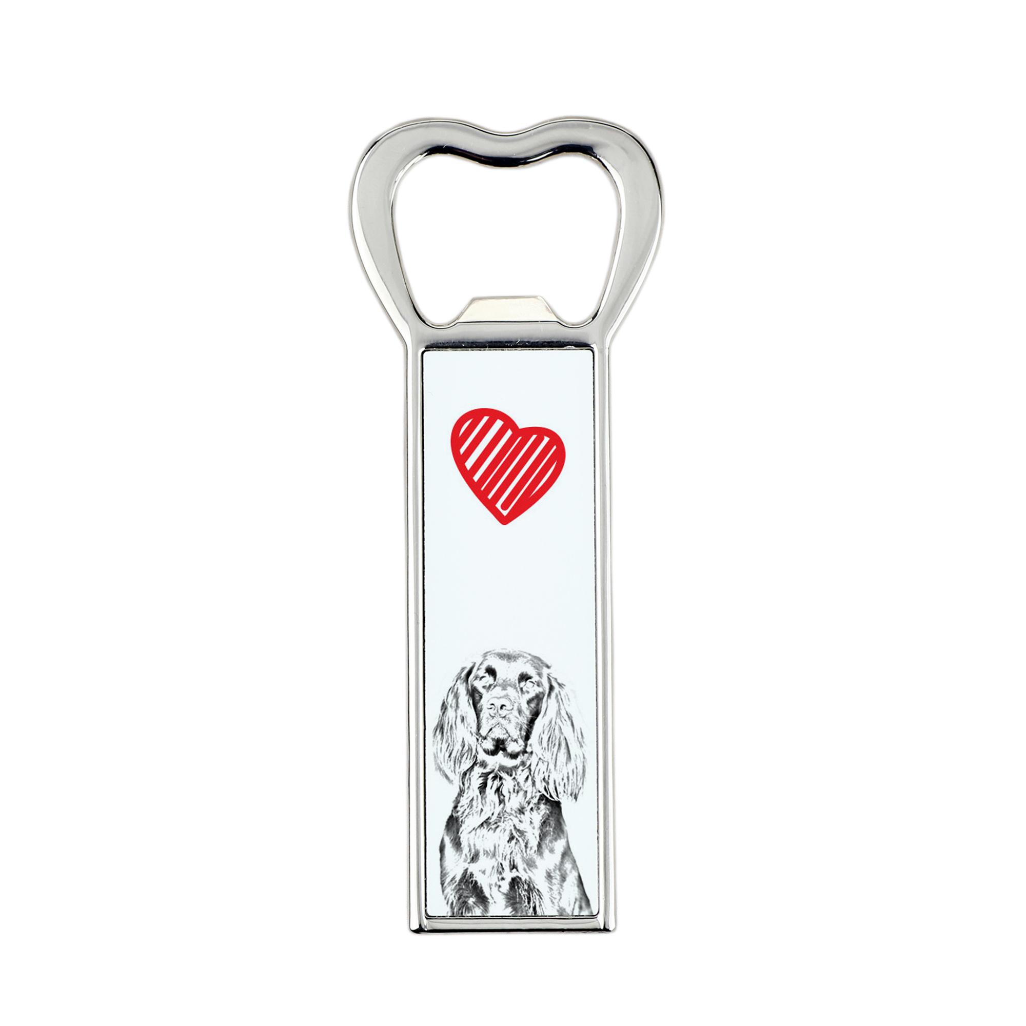 

German Wirehaired Pointer I - bottle opener with a dog, personalized fridge opener, unique gift for a man by Art-Dog brand срібний
