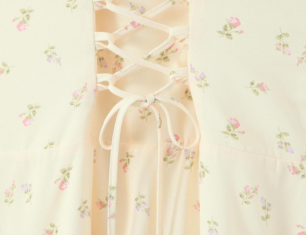 2026 Floral Print Sleeveless Spaghetti Strap V-Neck Slim Fit Party Dress